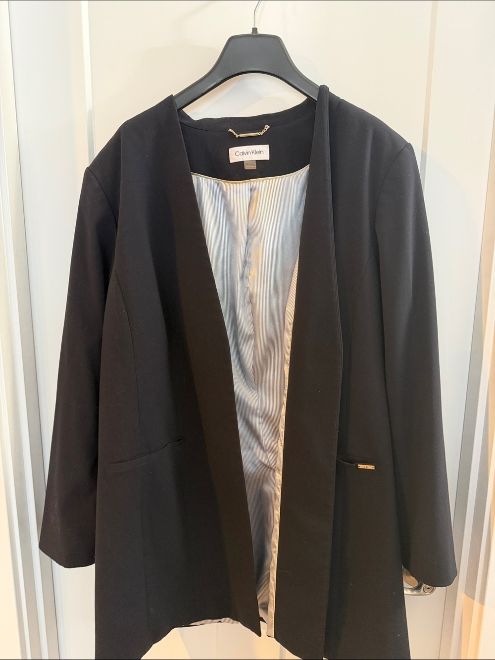 Calvin Klein Black Open-Front Women's Blazer